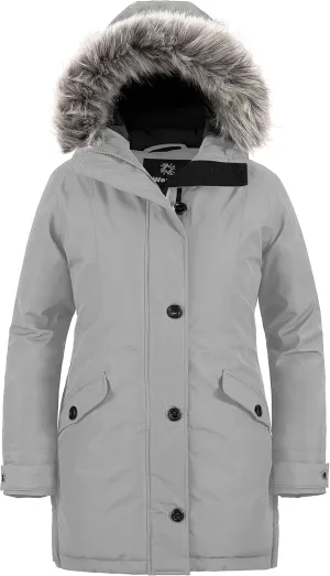 wantdo Women's Plus Size Winter Coat Warm Long Puffer Coat Thicken Parka Jacket with Hood