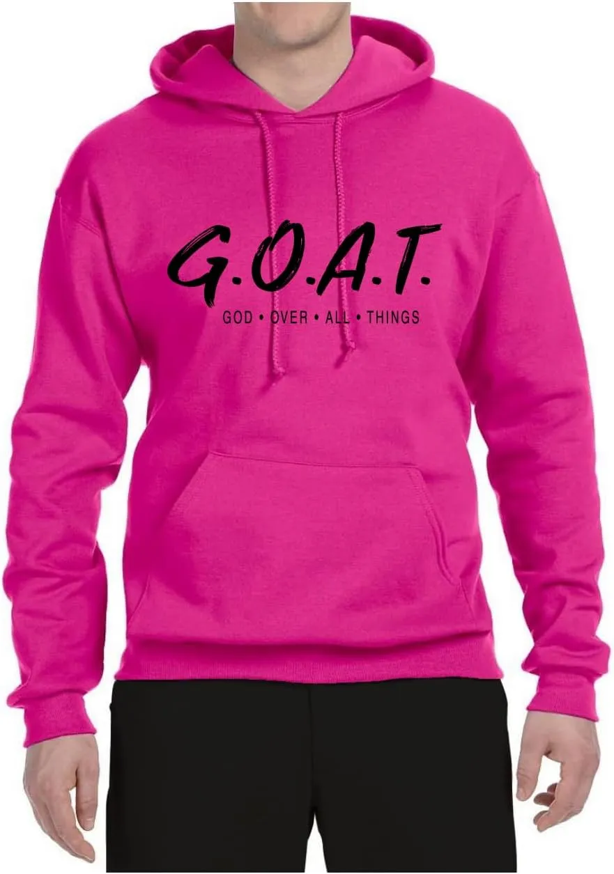 Wild Bobby GOAT God Over All Things Inspirational/Christian Unisex Graphic Hoodie Sweatshirt