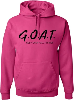 Wild Bobby GOAT God Over All Things Inspirational/Christian Unisex Graphic Hoodie Sweatshirt