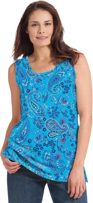 Woman Within Plus Size Perfect Printed Scoopneck Tank