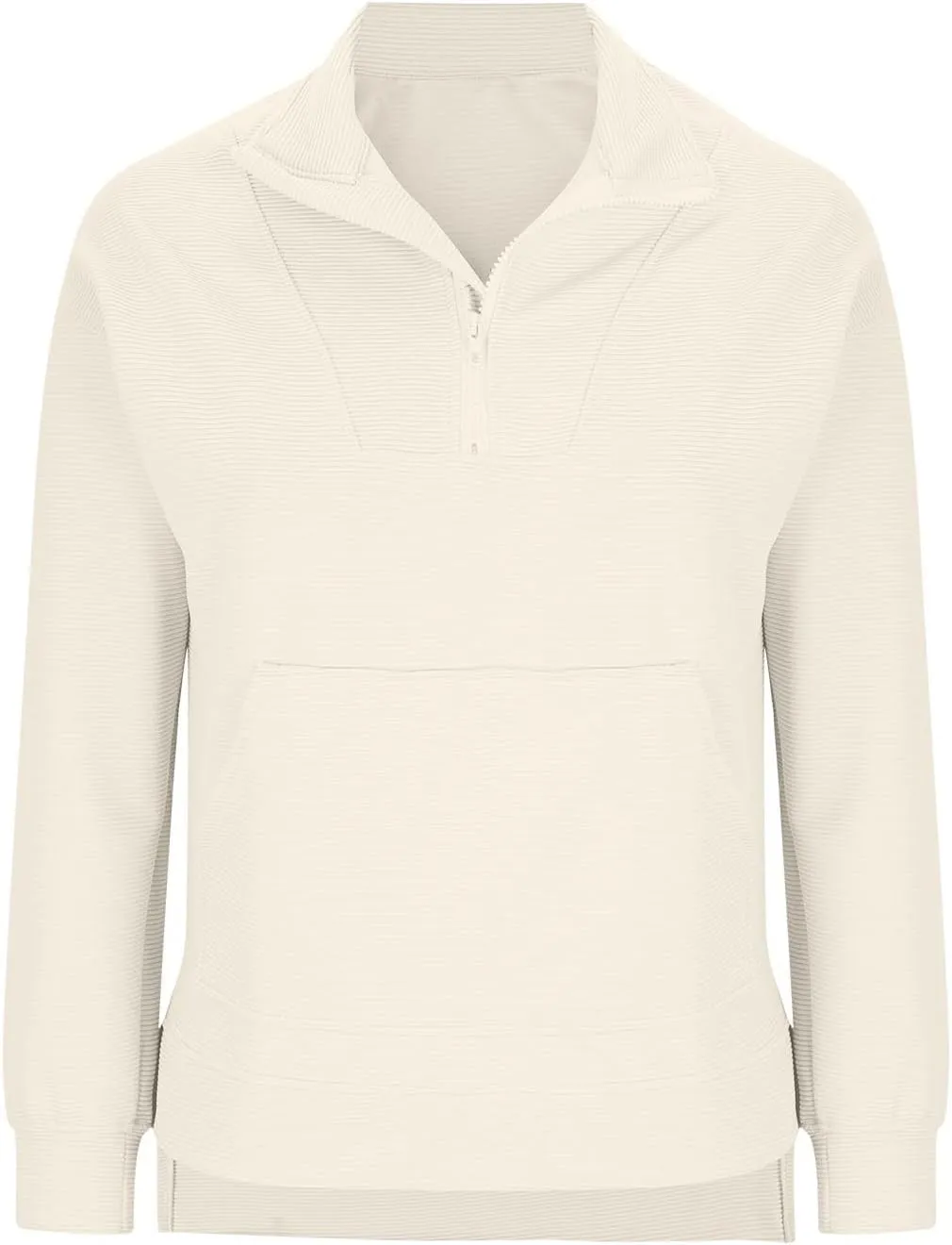 Womens 3/4 Zip Pullover Stand Collar Half Zip Sweatshirt with Pocket Casual Loose Fit Tunic Tops 2025 Spring Outfits
