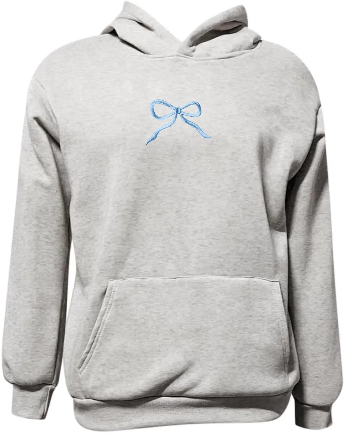 Womens Bow Hoodies Oversized Sweatshirts Fleece Long Sleeve Comfy Casual Lightweight Tunic Basic Pullover Tops with Pockets