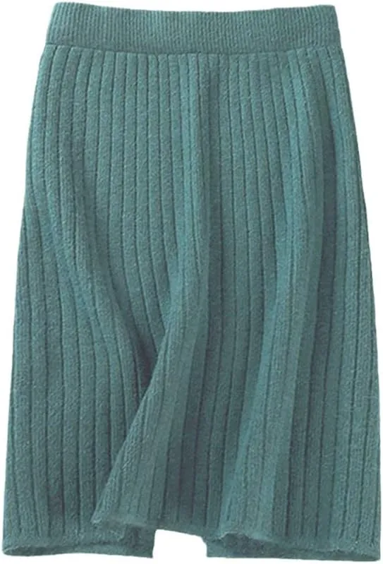 Womens Elegant Pencil Skirts Knitti High Waist Wrok Skirt Slit Elastic OL Skirts