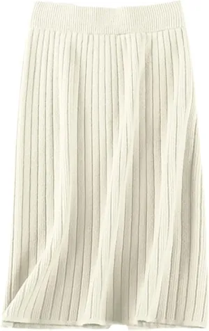 Womens Elegant Pencil Skirts Knitti High Waist Wrok Skirt Slit Elastic OL Skirts