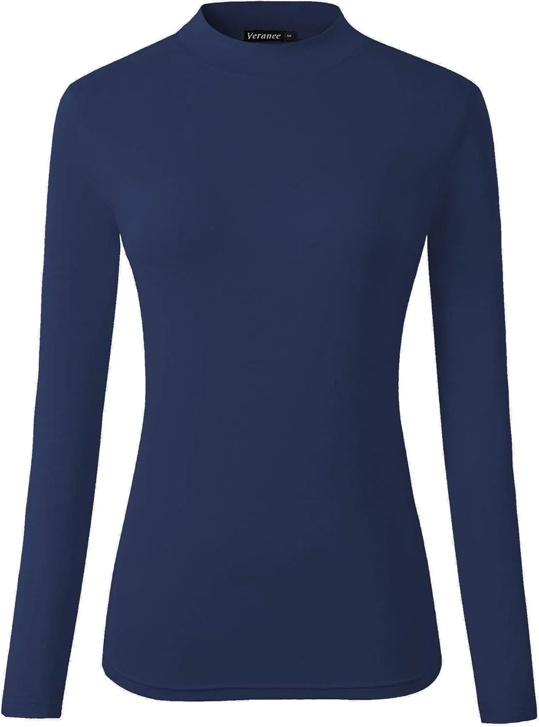 Women's Long Sleeve Slim Fit Turtleneck Basic Layering T-Shirt