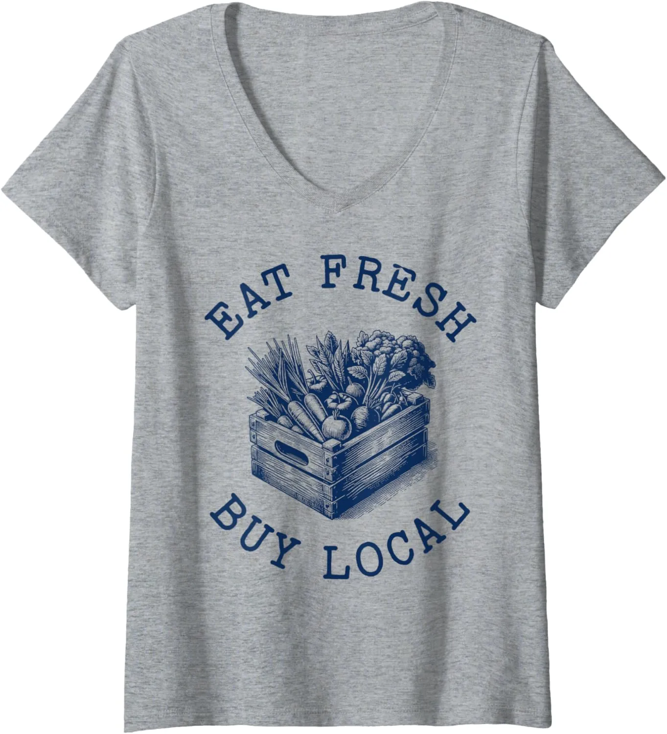 Womens Organic Food Market Farmer V-Neck T-Shirt