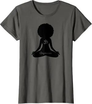 Womens Organic OM African American Empowerment Yoga Meditation T-Shirt