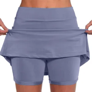 Womens Tennis Skirt with Shorts High Waisted Athletic Golf Shorts Trendy Flowy Workout Golf Skorts Mini Skirts