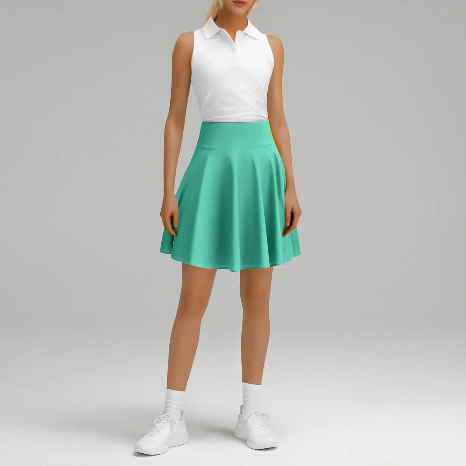 Women's Tennis Skirts with Shorts High Waisted Tummy Control Athletic Pleated Golf Skorts with Shorts Pockets