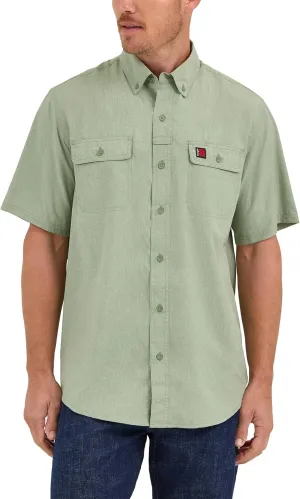Wrangler Men's Short-Sleeve Vented Button-Down Work Shirt