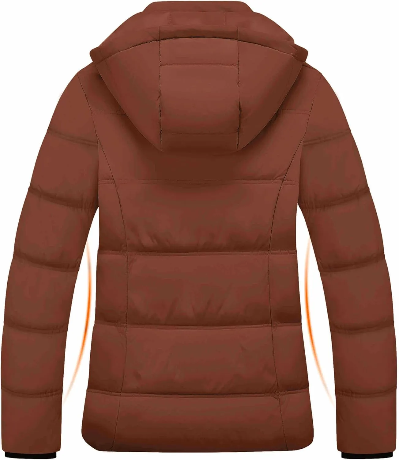 WULFUL Women's Winter Coats Lightweight Warm Thicken Puffer Jacket Waterproof Quilted Winter Jacket with Removable Hood