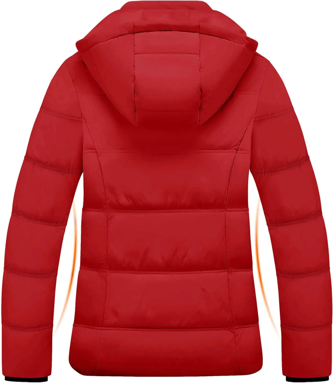 WULFUL Women's Winter Coats Lightweight Warm Thicken Puffer Jacket Waterproof Quilted Winter Jacket with Removable Hood