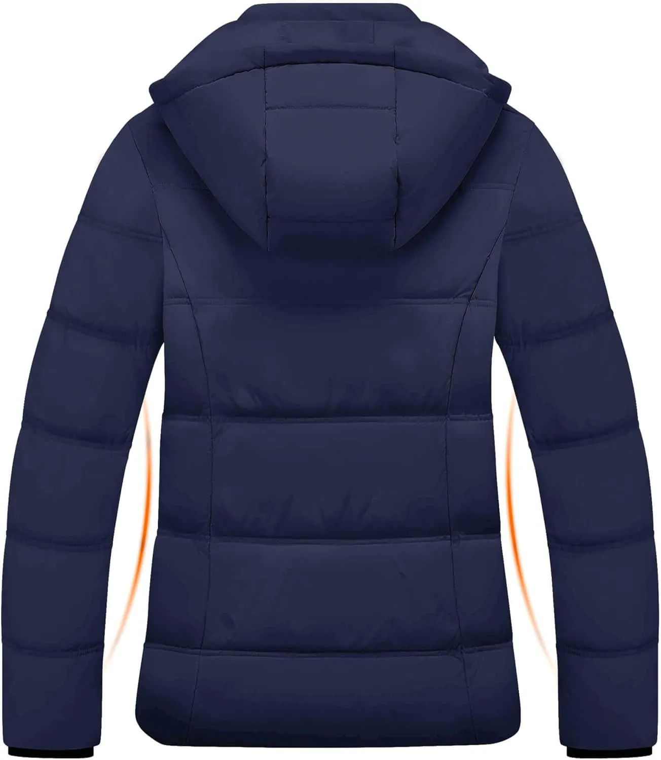 WULFUL Women's Winter Coats Lightweight Warm Thicken Puffer Jacket Waterproof Quilted Winter Jacket with Removable Hood