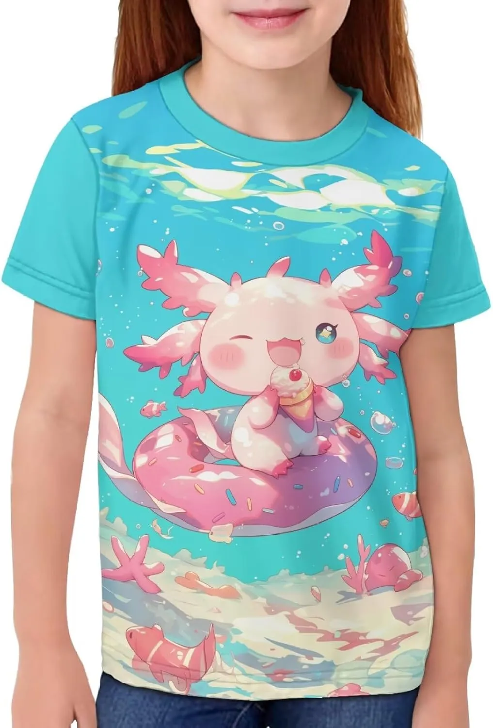 Xhuibop Kids Tshirts Girls Boys 3-16 Years Summer Clothes for Teens Loose Fitting Tops