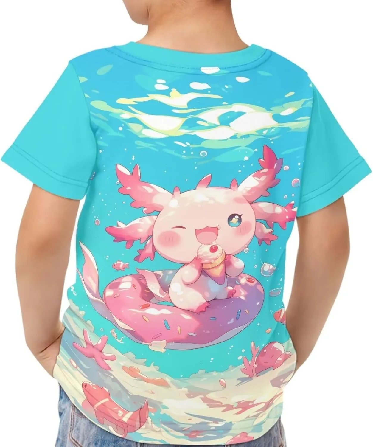 Xhuibop Kids Tshirts Girls Boys 3-16 Years Summer Clothes for Teens Loose Fitting Tops