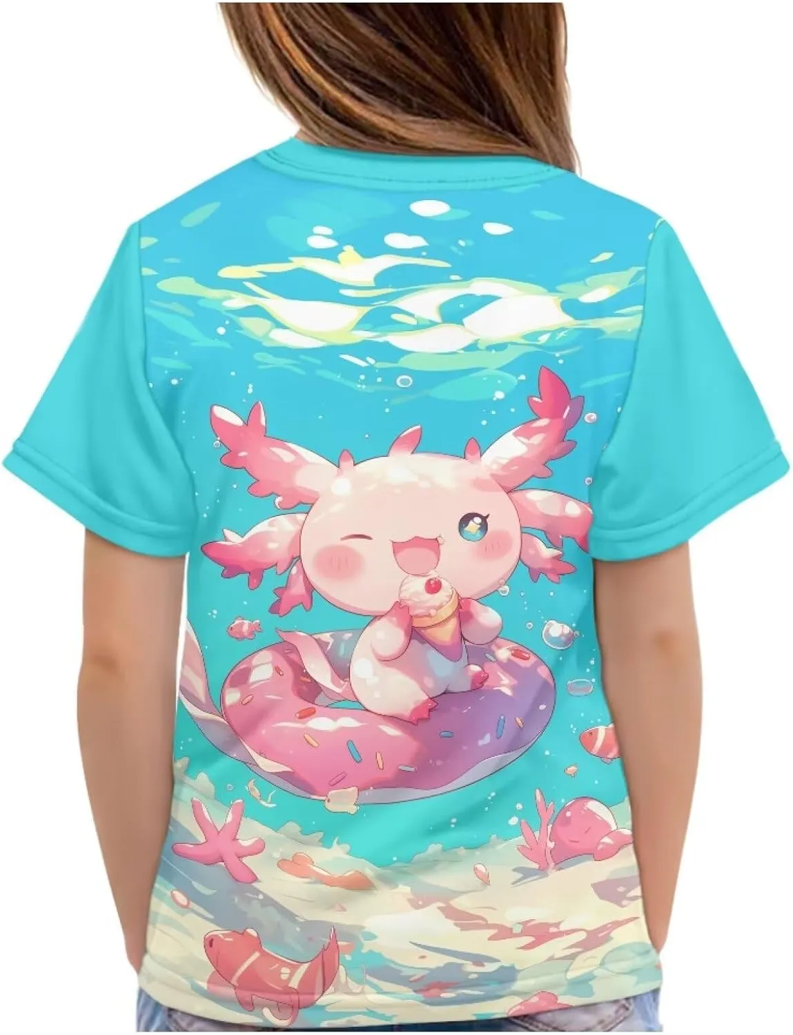 Xhuibop Kids Tshirts Girls Boys 3-16 Years Summer Clothes for Teens Loose Fitting Tops