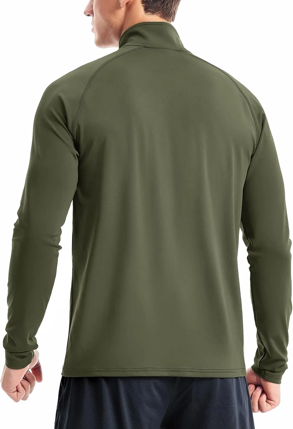 Zengjo 1/4 Zip Pullover Mens Running Shirt Long Sleeve