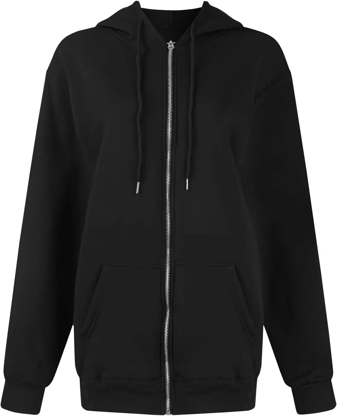 Zip Up Hoodie for Women 2024 Fall Oversized Sweatshirt Cute Long Sleeve Jacket Crewneck Hooded Outerwear with Pocket