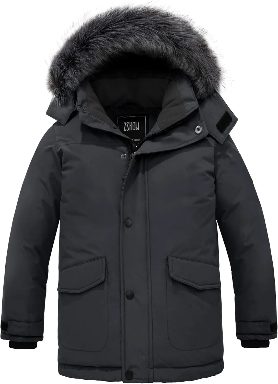 ZSHOW Boys' Warm Winter Coat Waterproof Parka Hooded Puffer Jacket