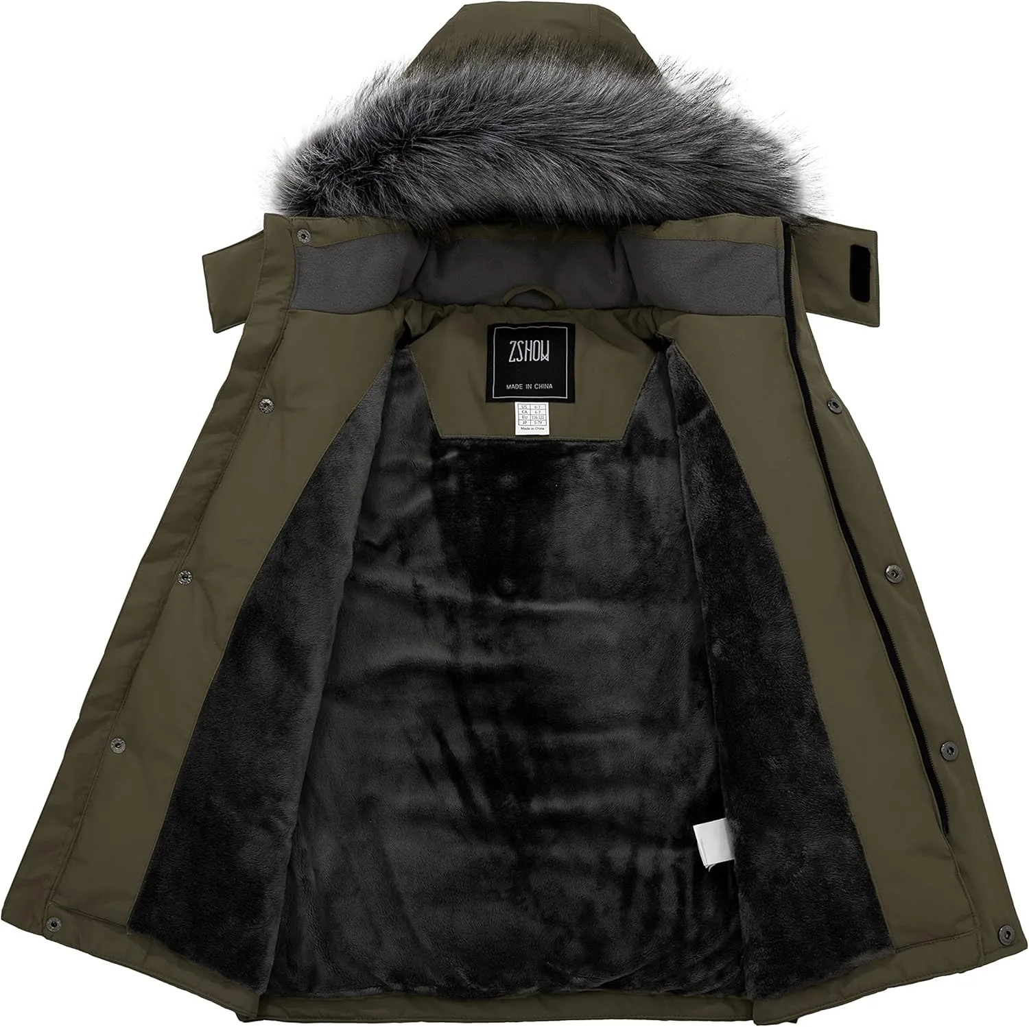 ZSHOW Boys' Warm Winter Coat Waterproof Parka Hooded Puffer Jacket