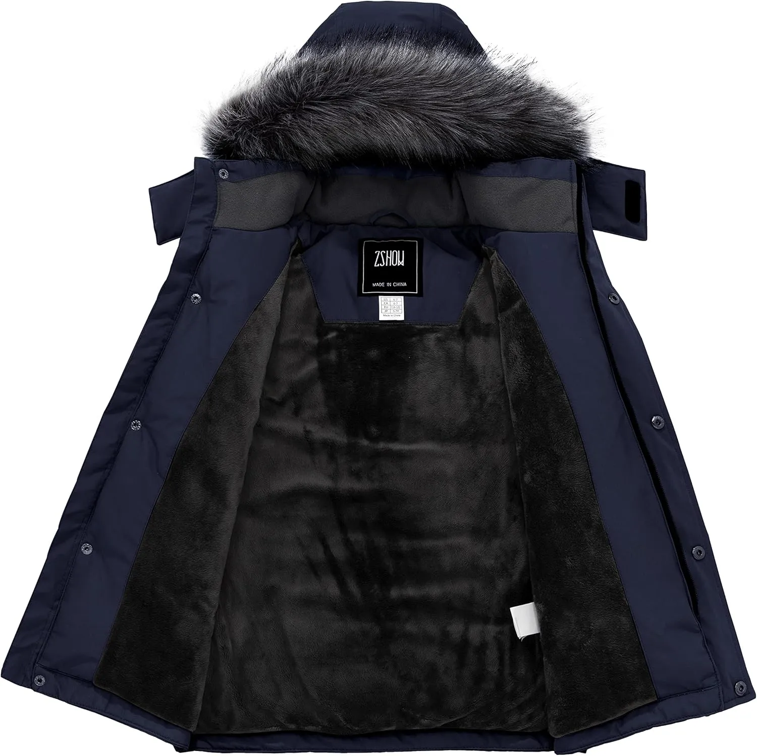 ZSHOW Boys' Warm Winter Coat Waterproof Parka Hooded Puffer Jacket