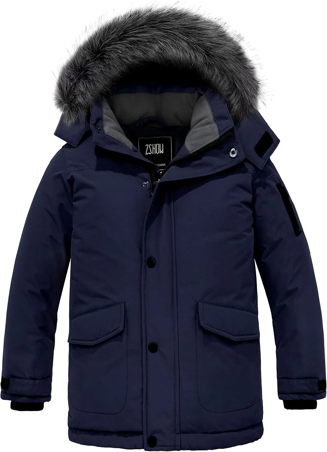 ZSHOW Boys' Warm Winter Coat Waterproof Parka Hooded Puffer Jacket