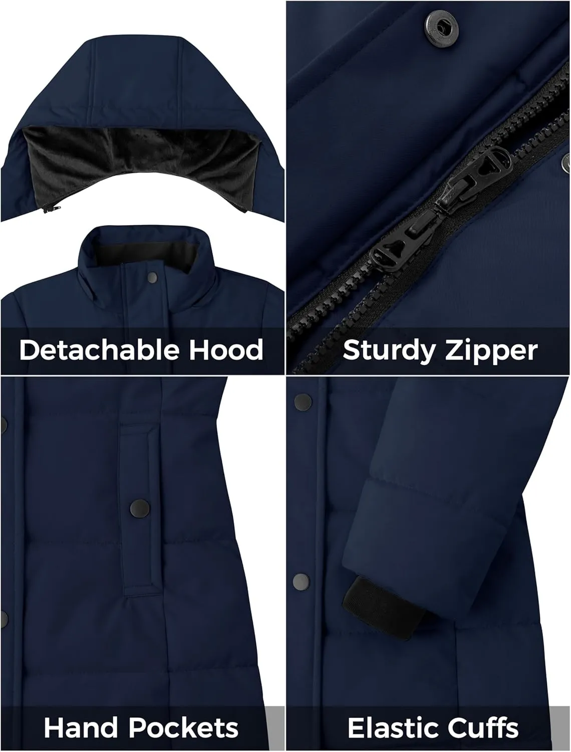 ZSHOW Girl's Winter Coats Hooded Outerwear Puffer Jacket Waterproof Warm Long Parka