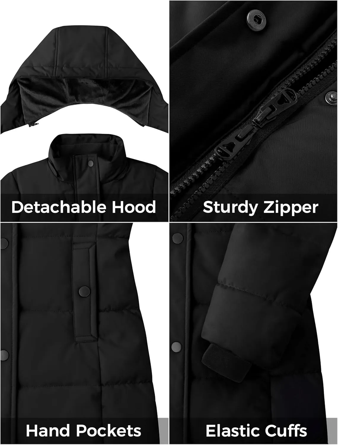 ZSHOW Girl's Winter Coats Hooded Outerwear Puffer Jacket Waterproof Warm Long Parka