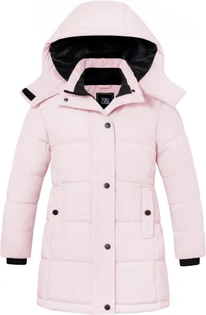 ZSHOW Girl's Winter Coats Hooded Outerwear Puffer Jacket Waterproof Warm Long Parka