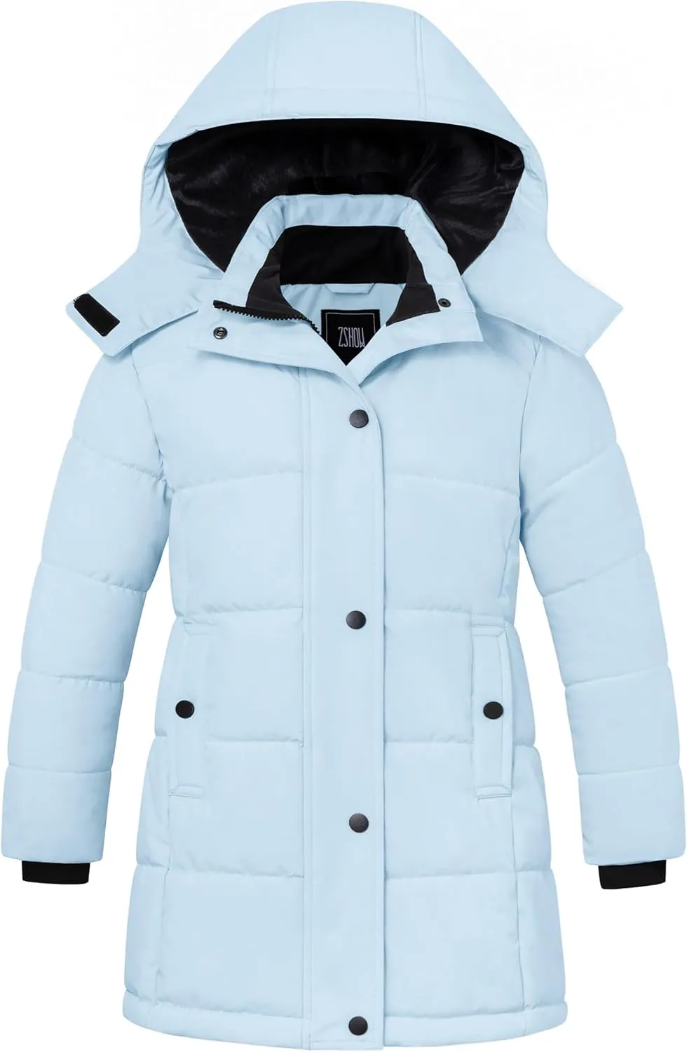 ZSHOW Girl's Winter Coats Hooded Outerwear Puffer Jacket Waterproof Warm Long Parka