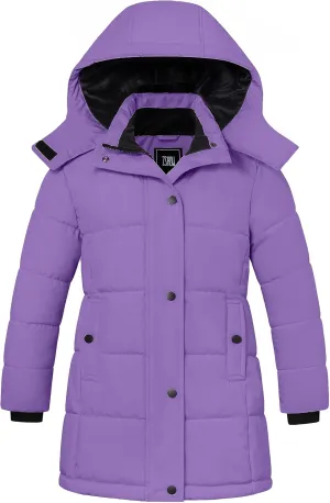 ZSHOW Girl's Winter Coats Hooded Outerwear Puffer Jacket Waterproof Warm Long Parka