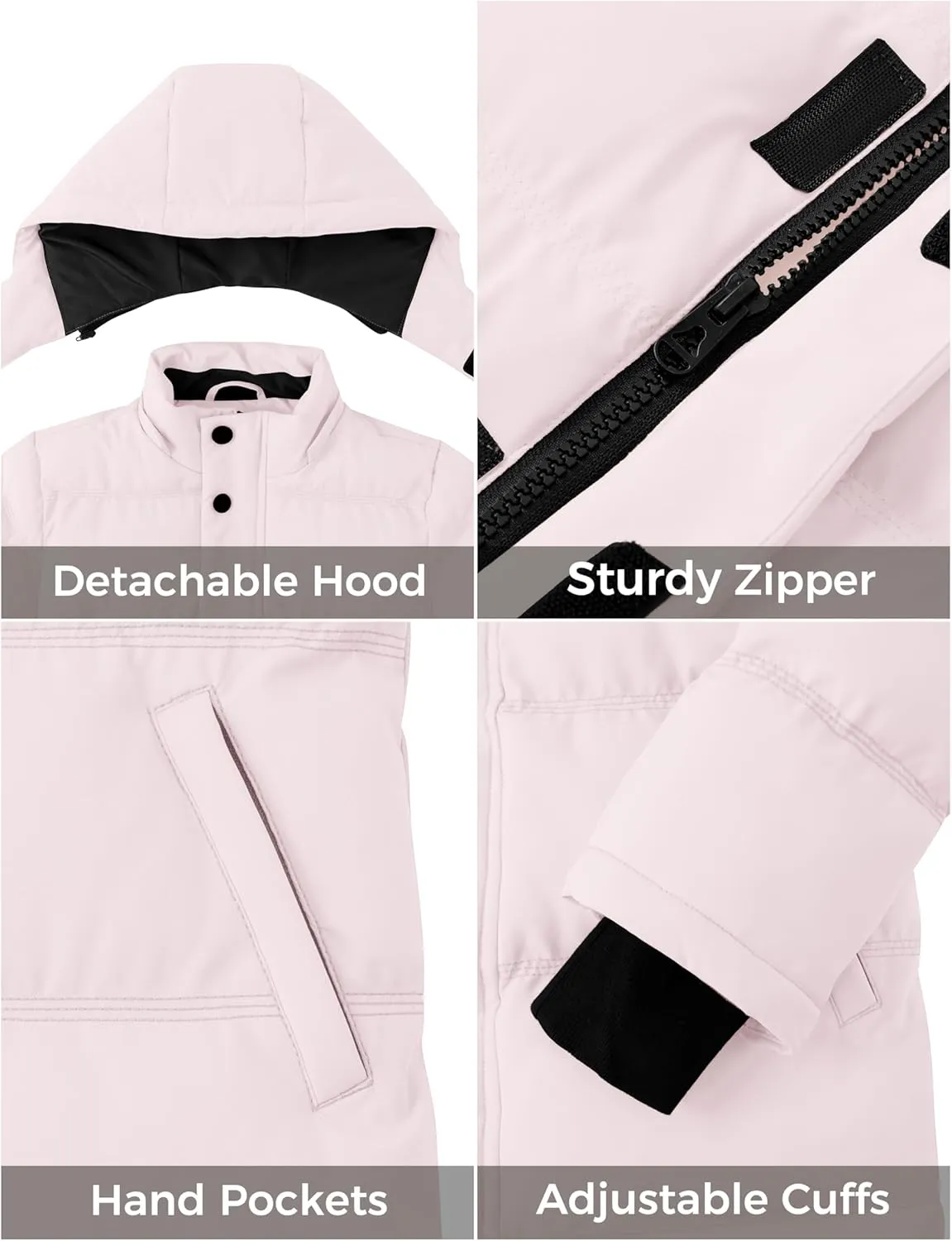 ZSHOW Girl's Winter Coats Waterproof Hooded Puffer Jacket Outerwear Winter Jacket