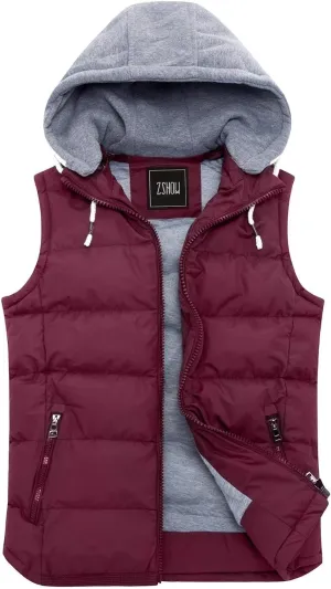 ZSHOW Women's Outerwear Vest Hooded Puffer Vest Padded Winter Vest Jacket